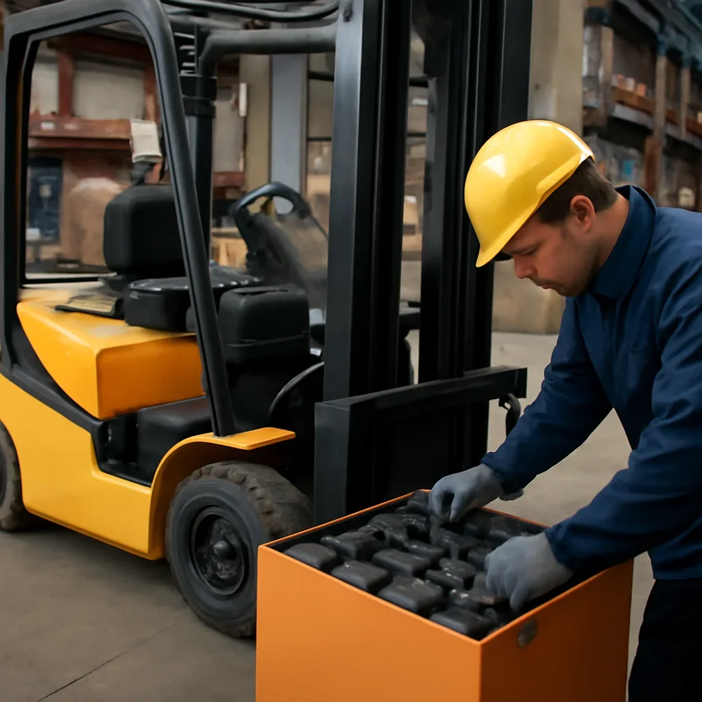 Equipment and operations related to When to Replace an Electric Forklift Battery