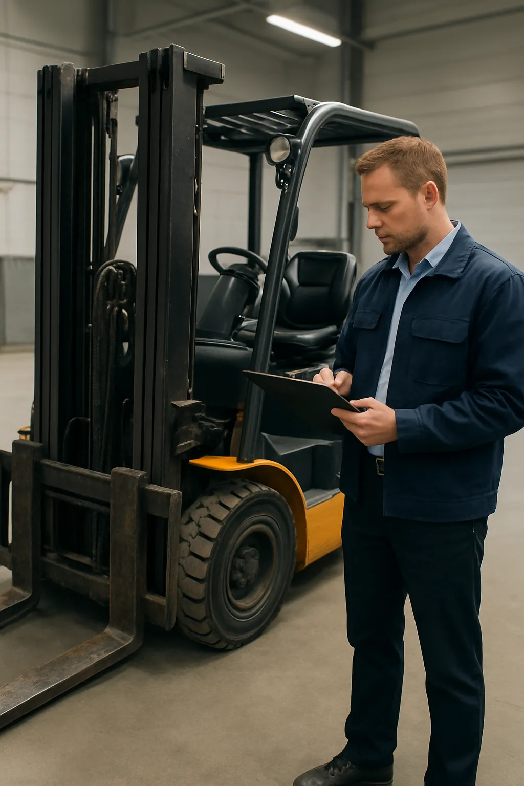 Final assessment of forklift asset condition and resale value