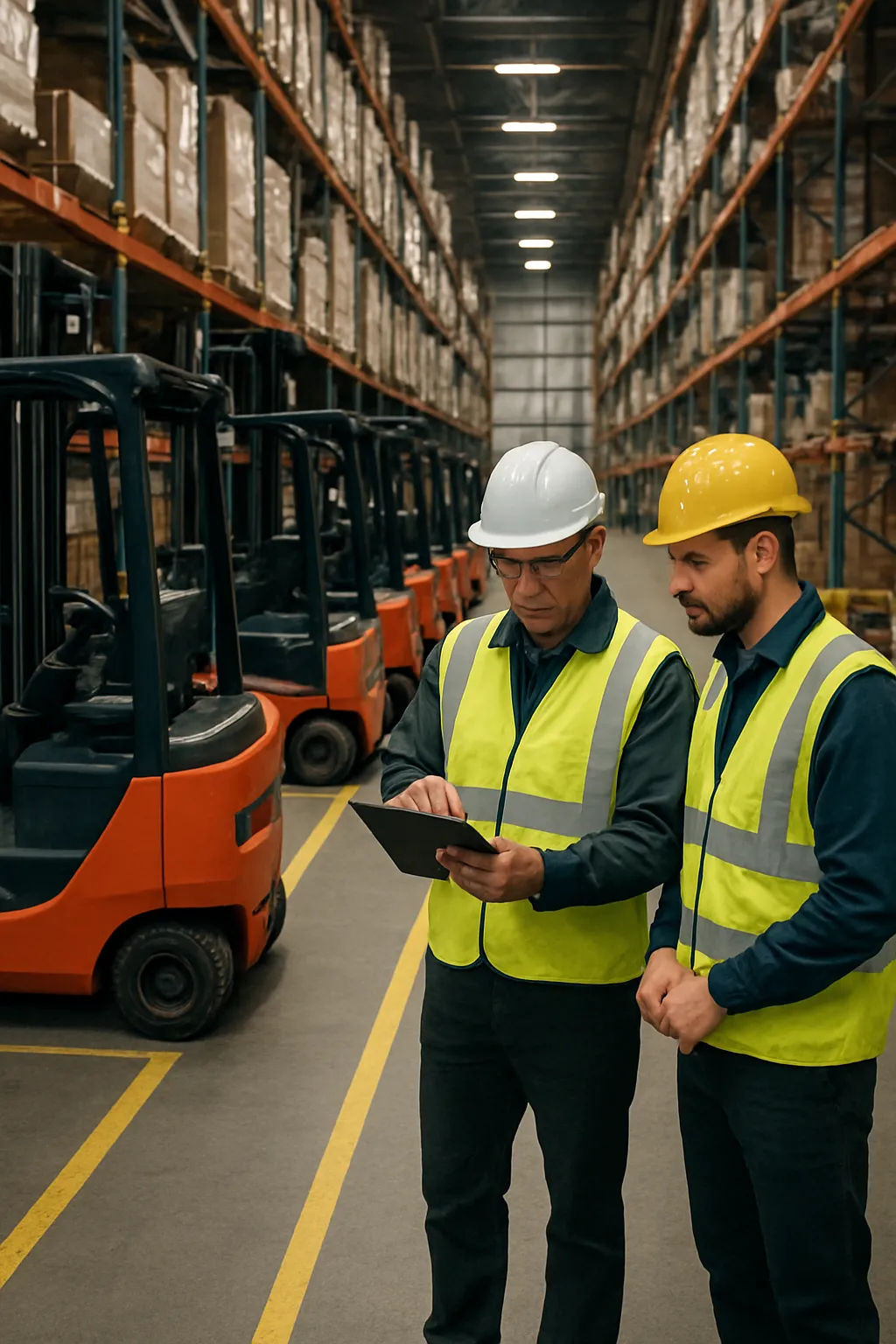 Global forklift fleet safety audit in a modern distribution centre