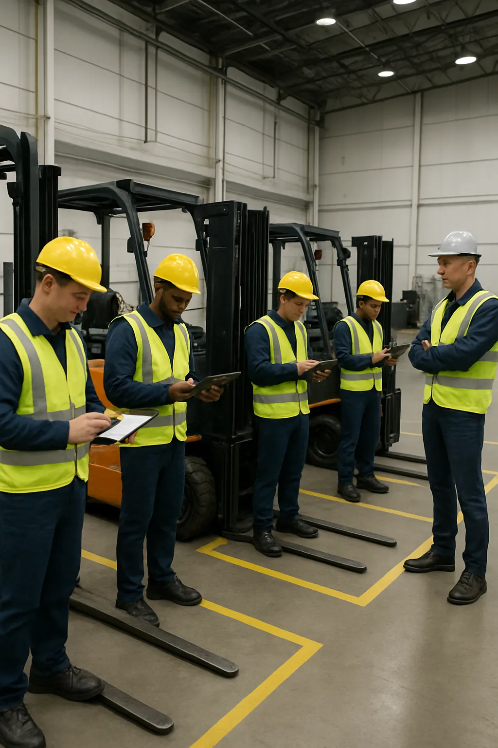Global warehouse facilities using standardized forklift safety procedures